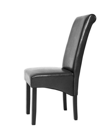 Chaise aspect cuir noir