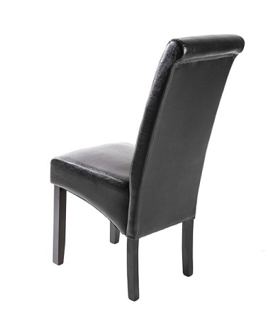 Chaise aspect cuir noir