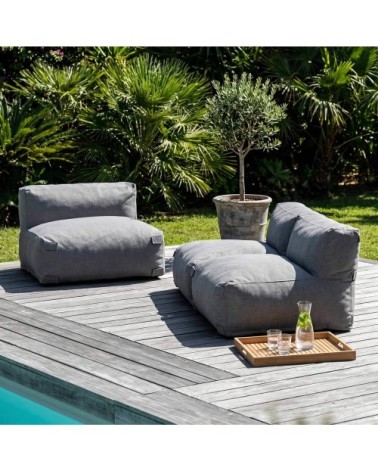 Salon de jardin modulable 3 places gris