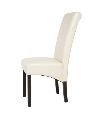 Lot de 2 chaises aspect cuir crème