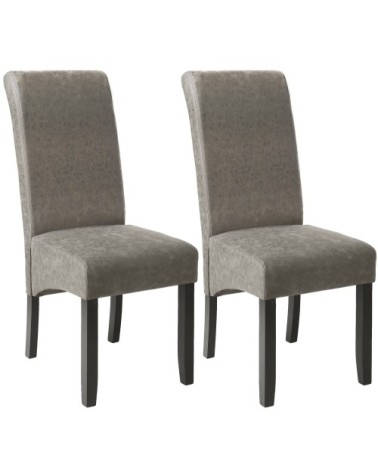 Lot de 2 chaises aspect cuir gris marbré