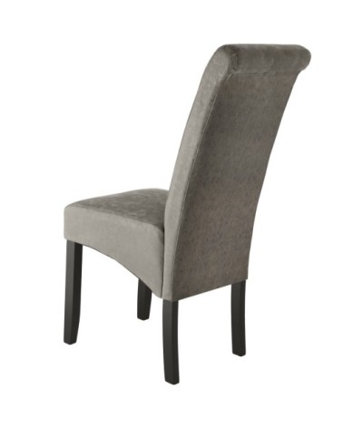 Lot de 2 chaises aspect cuir gris marbré