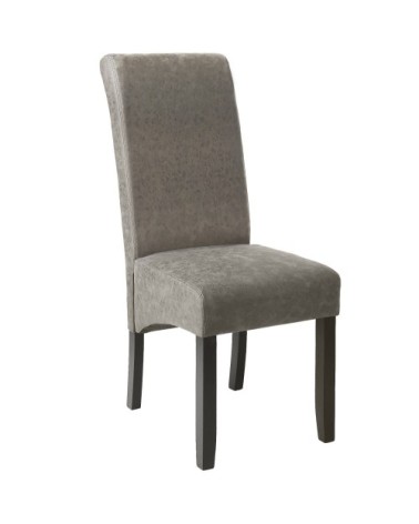 Chaise aspect cuir gris marbré