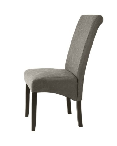 Chaise aspect cuir gris marbré