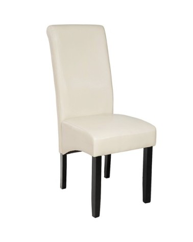 Chaise aspect cuir crème