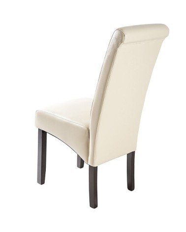Chaise aspect cuir crème