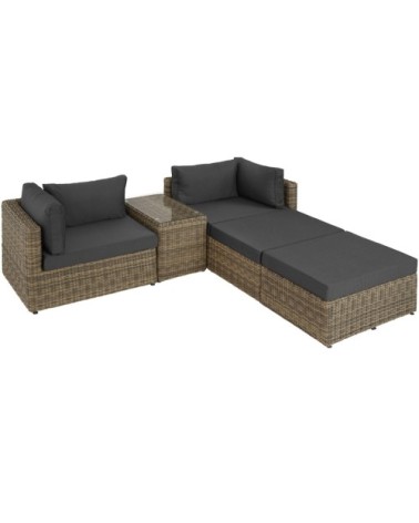 Salon de jardin SAN DOMINO modulable marron naturel