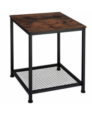 Table dappoint DERBY 45,5x45,5x55,5cm effet bois foncé industriel