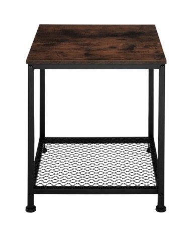 Table dappoint DERBY 45,5x45,5x55,5cm effet bois foncé industriel