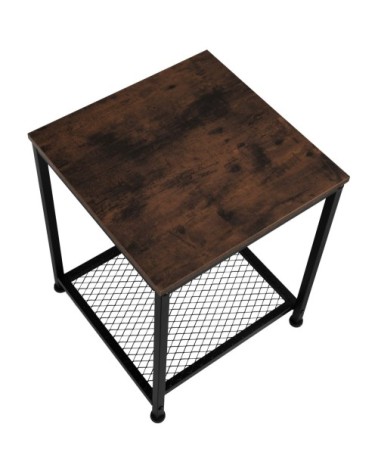 Table dappoint DERBY 45,5x45,5x55,5cm effet bois foncé industriel