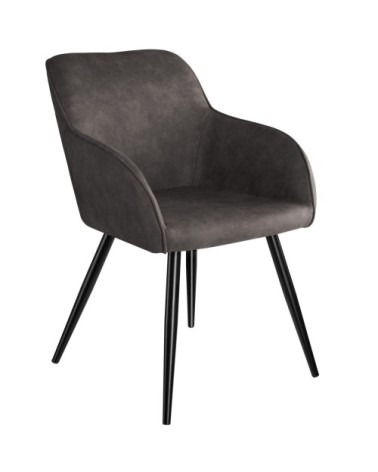 Chaise Marilyn tissu  gris foncé-noir