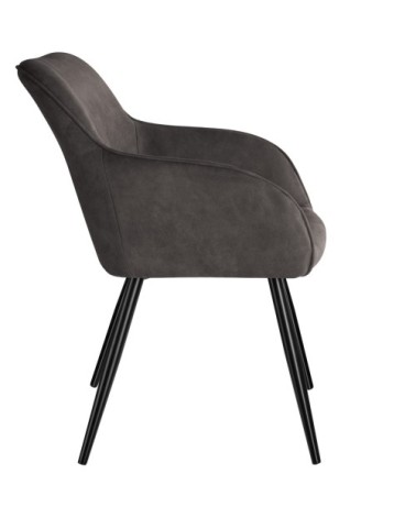 Chaise Marilyn tissu  gris foncé-noir