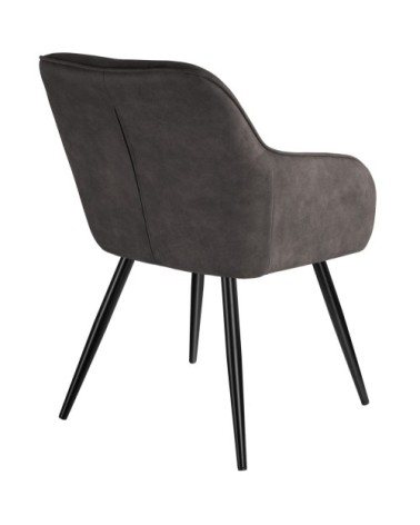 Chaise Marilyn tissu  gris foncé-noir