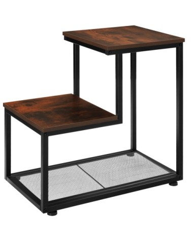 Table dappoint HALIFAX 60,5x35,5x60,5cm effet bois foncé industriel