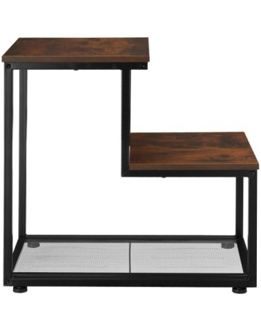 Table dappoint HALIFAX 60,5x35,5x60,5cm effet bois foncé industriel