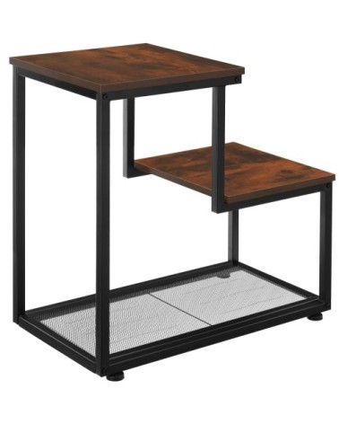 Table dappoint HALIFAX 60,5x35,5x60,5cm effet bois foncé industriel
