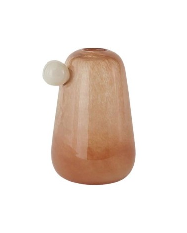 Vase orange en verre Ø12,5xH20cm