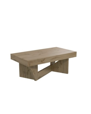 Table basse relevable effet chêne naturel