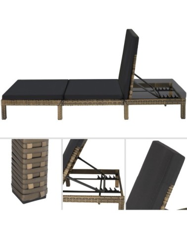 Bain de soleil 5 positions marron naturel