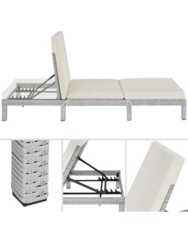 Bain de soleil 5 positions gris clair