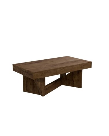 Table basse relevable effet noyer