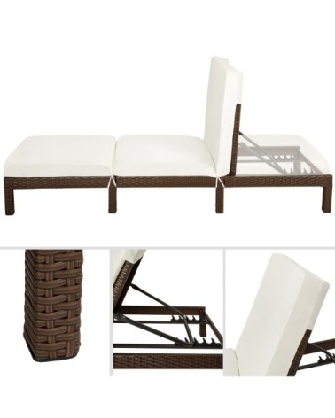 Bain de soleil 5 positions marron