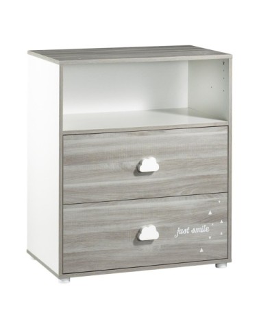 Commode à langer Hêtre 97x76x66cm en Bois Gris foncé