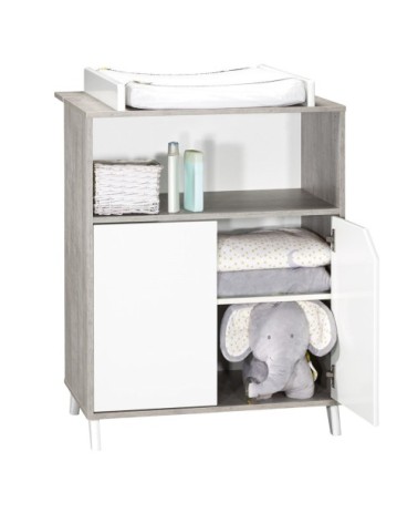 Commode à langer 103x76x66cm en Bois Gris foncé