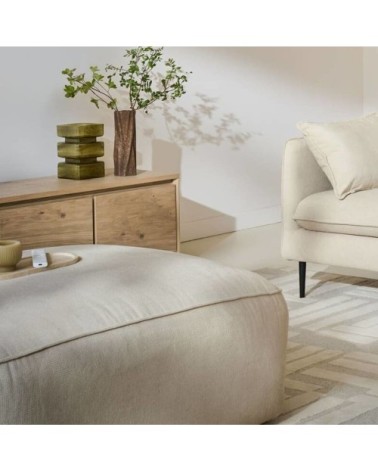 Grand pouf rectangulaire 1 place crème