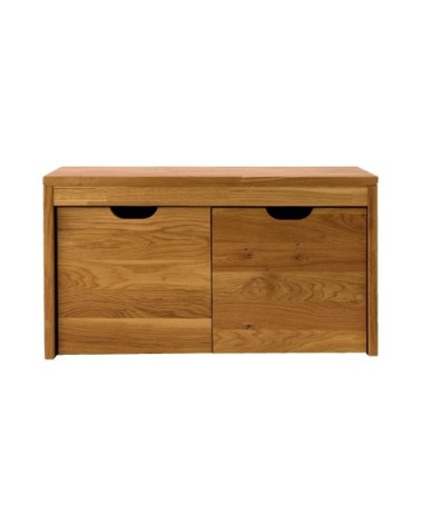 Banc avec 2 cubes de rangement en chêne massif