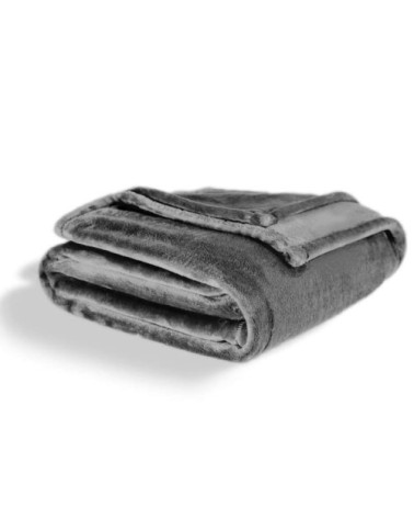 Plaid flanelle douceur gris foncé 230x270cm