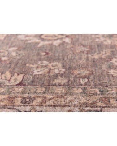 Tapis floral tissé plat - marron 090x160 cm