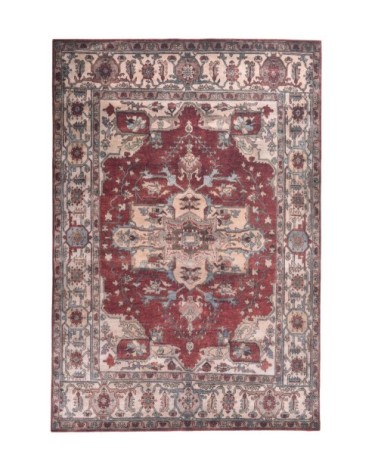 Tapis vintage tissé plat - rouge 070x140 cm