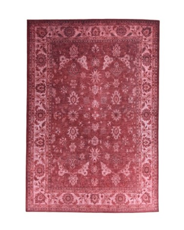 Tapis floral tissé plat - rouge 070x140 cm