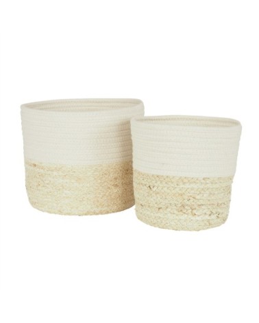 Cache-pots lot de 2 en coton 25cm