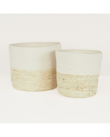 Cache-pots lot de 2 en coton 25cm