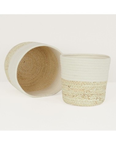 Cache-pots lot de 2 en coton 25cm