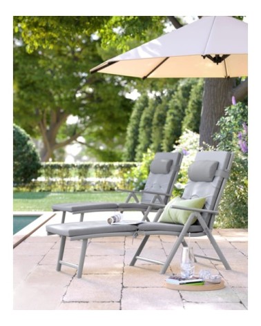 Chaises longues en alu anti-rouille gris