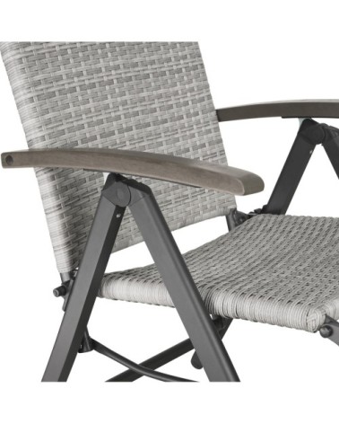 Fauteuil de relaxation pliable avec repose-pieds gris clair