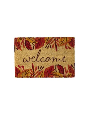 Paillasson coco feuilles welcome 60x40x1,5cm