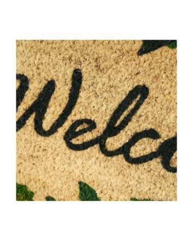 Paillasson coco feuilles vertes welcome 60x40x1,5cm