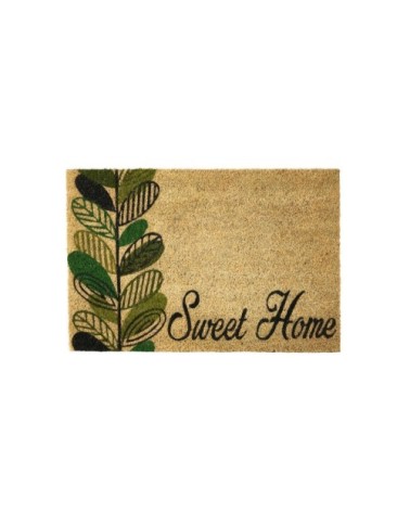 Paillasson coco plante verte sweet home 60x40x1,5cm