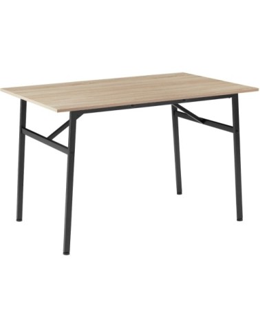 Table de salle à manger industrielle effet bois clair