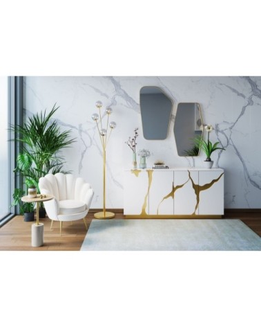 Miroir en acier doré 94x64