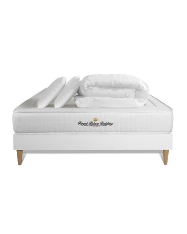 Pack matelas sommier kit 140x200 oreiller couette