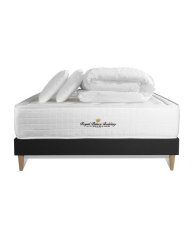 Pack matelas sommier kit 200x200 oreiller couette