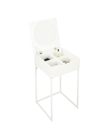 Coiffeuse compacte effet bois blanc