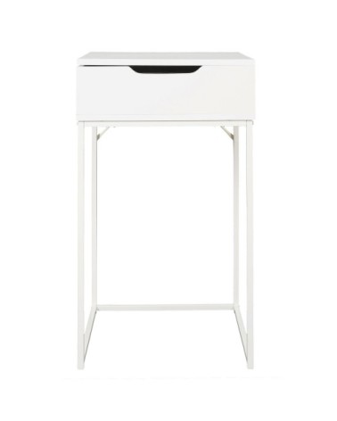 Coiffeuse compacte effet bois blanc