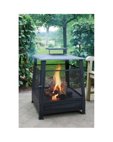 Cheminée d'extérieur pagode chauffe terrasse grillagé