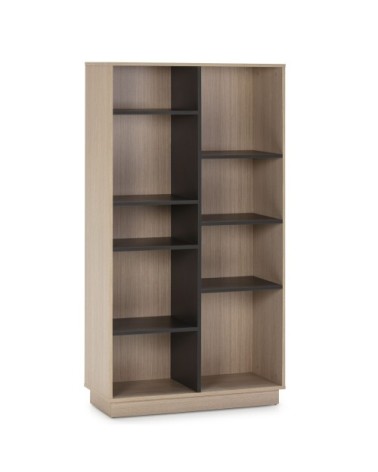 Étagère bibliothèque 150x80cm, couleur chêne et gris